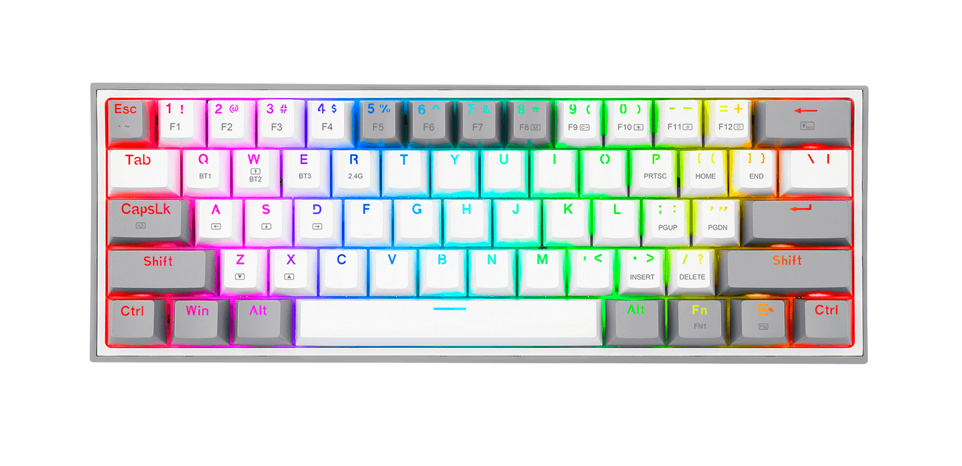 TECLADO REDRAGON K616-RGB-WG BLANCO GRIS