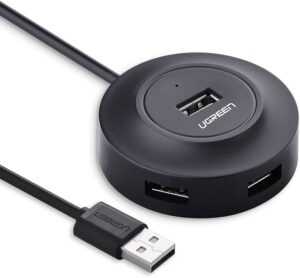 CONCENTRADOR HUB USB 2.0.4 PUERTOS 1 M NEGRO CR106 UGREEN