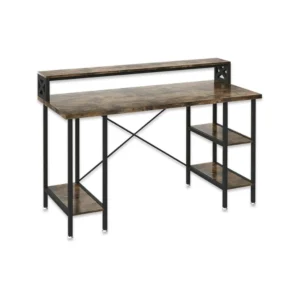 ESCRITORIO 55" CAFÉ FERRINI 2 NIVELES CON REPISAS 140X60X76.5 CM